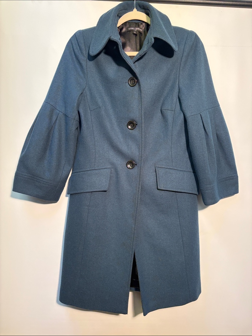 Mario Serrani Slate Blue Wool-Blend Coat